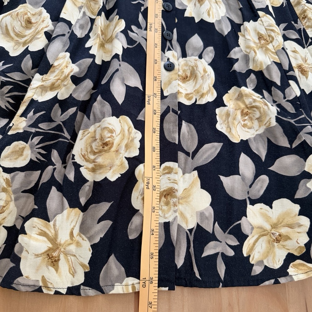 Vintage 90s Express Maxi Skirt Womens Medium Dark Floral *READ* Rayon Cottage - Picture 5 of 8